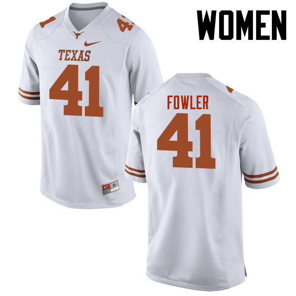 Women #41 Erick Fowler Texas Longhorns College Football Jerseys-White